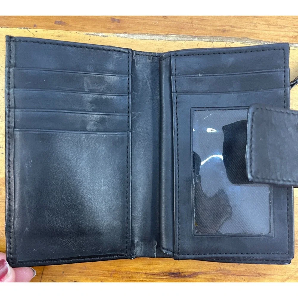 Unbranded Womens Leather Wallet Black Multi-Section 5